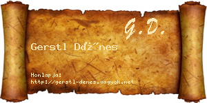 Gerstl Dénes névjegykártya